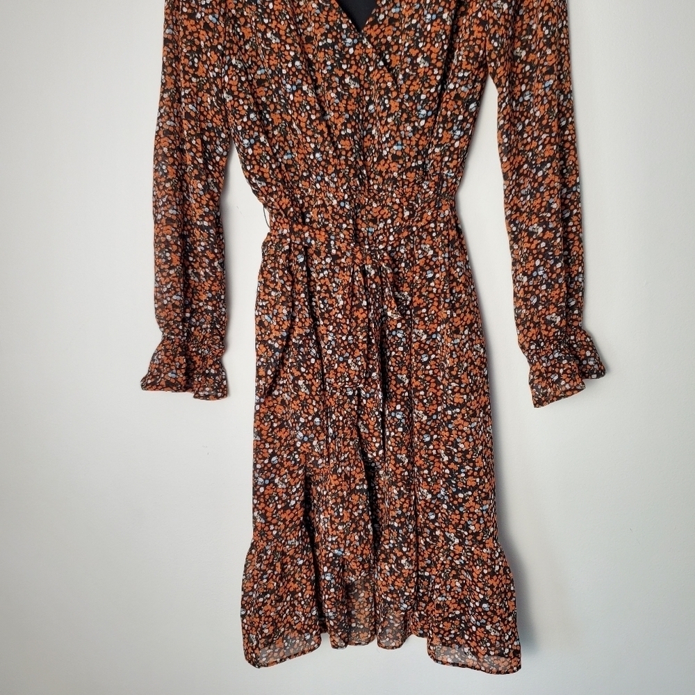 RW&Co Long Sleeve Printed Chiffon High-Low Dress - Picture 9 of 12